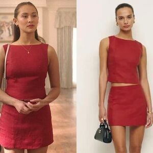 Reformation Grace linen set in red